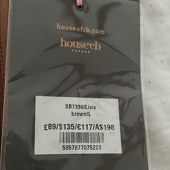 New House of CB Livia Brown Caramel gorgeous Corset Top blouse size large + tags - Picture 2 of 5